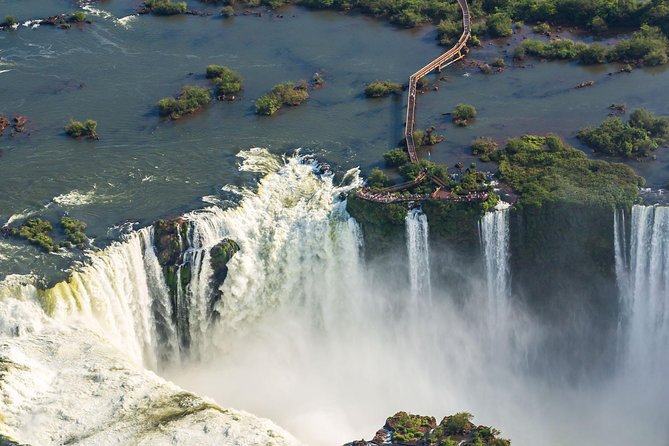 Brazilian Side of the Falls and Boat Tour Macuco Safari - All Tickets Included - The Brazilian walkway and the view toward Devil’s Throat