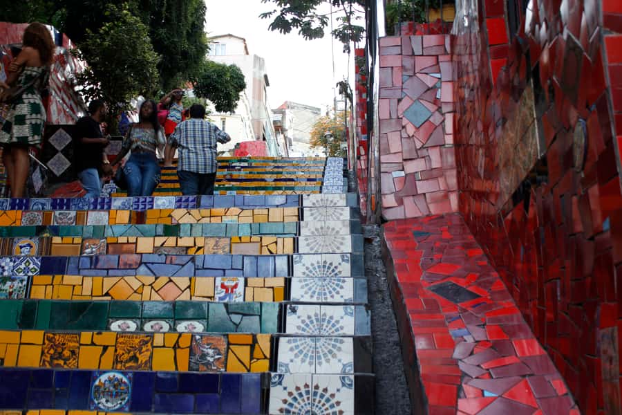 Christ the Redeemer and Escadaria Selarón Half-Day Tour - The bright tiles of the Selarón Steps