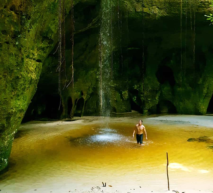 From Manaus: Presidente Figueiredo Waterfalls Daytrip - Walking through the forest to Gruta do Refugio