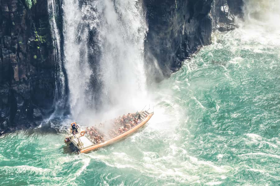 From Puerto Iguazu: Brazilian Falls with Boat Adventure - Macuco Safari puts you under the spray