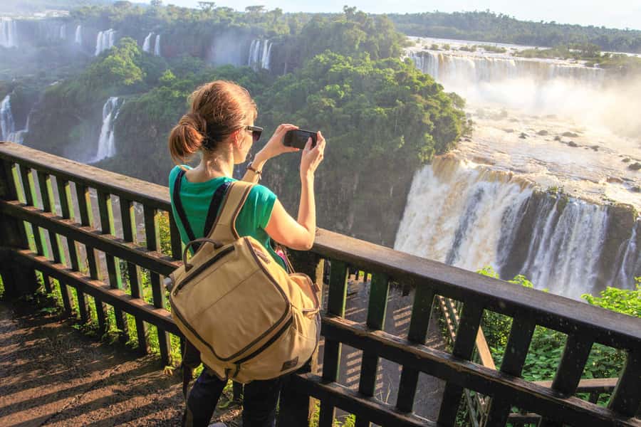 From Puerto Iguazu: Brazilian Side of the Falls with Ticket - The Devil’s Throat viewpoint and the Panoramic Elevator