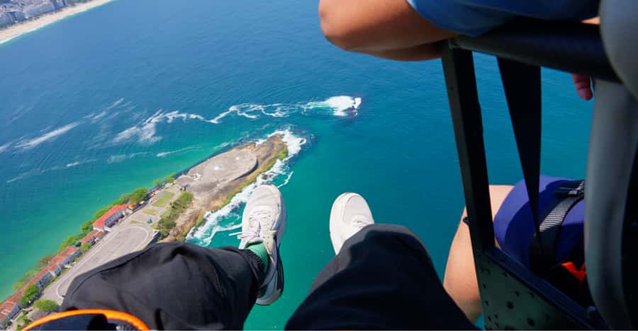 Helicopter flight no doors in Rio de Janeiro - The Christ the Redeemer moment