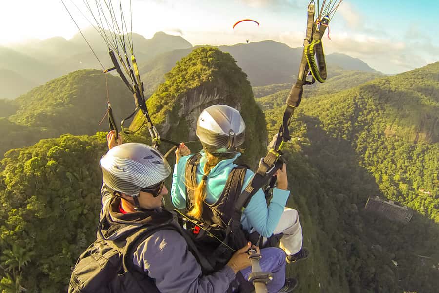 Rio de Janeiro: Paragliding Tandem Flight - The Pedra Bonita briefing and take-off