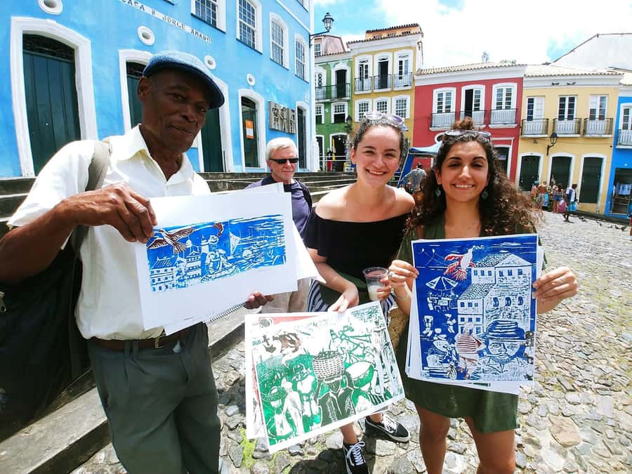 Salvador Historic Walking Tour - Pelourinho - The ocean view at Praça da Cruz Caída
