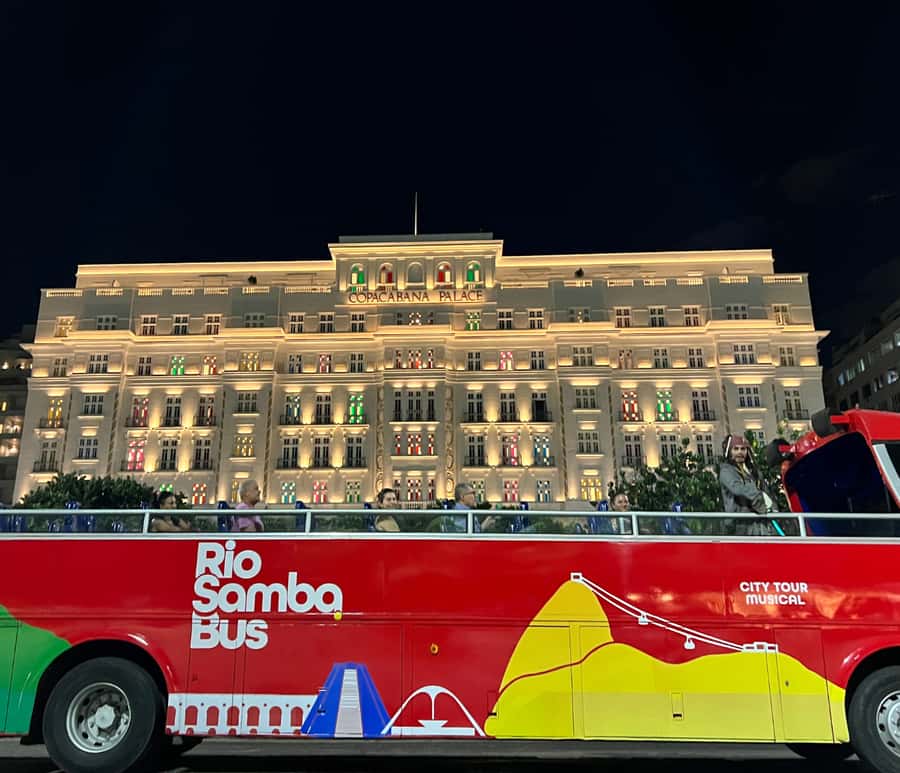 Skyline Night Tour Rio de Janeiro - Panoramic City Tour Rio Samba Bus - Copacabana pickup and the first views